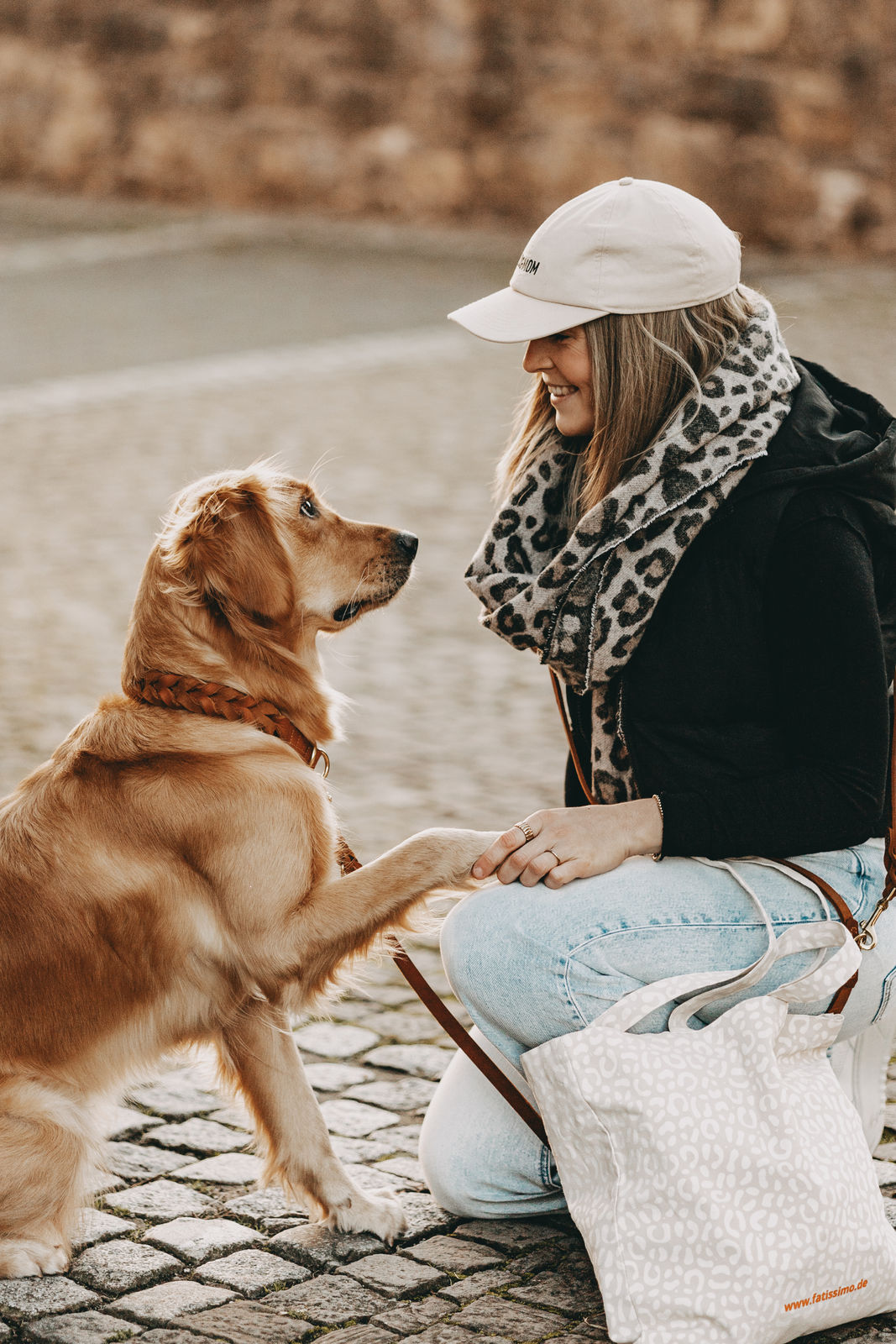 Fettleder-Zugstopphalsband Brida geflochten