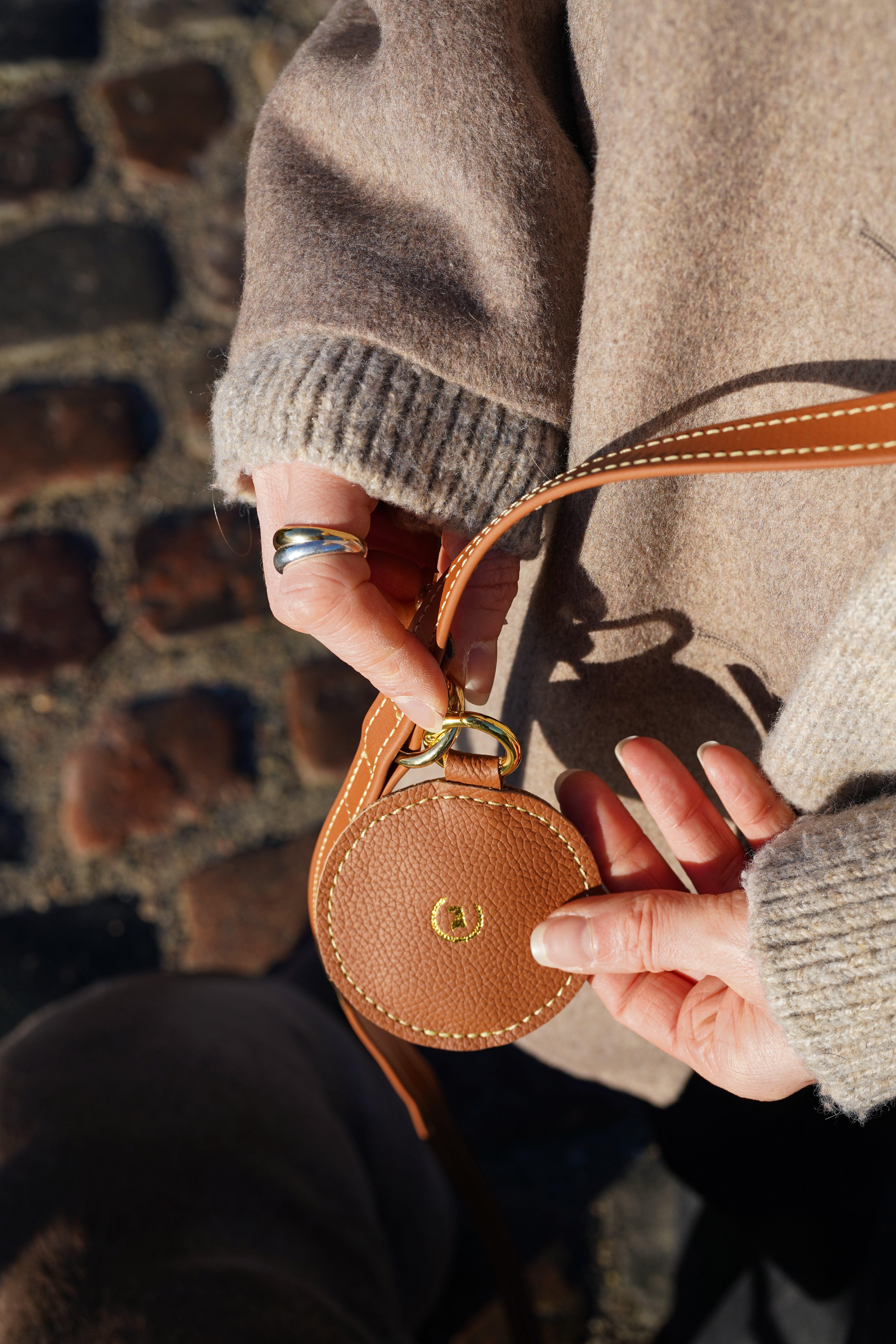 <transcy>Fat leather key ring small</transcy>