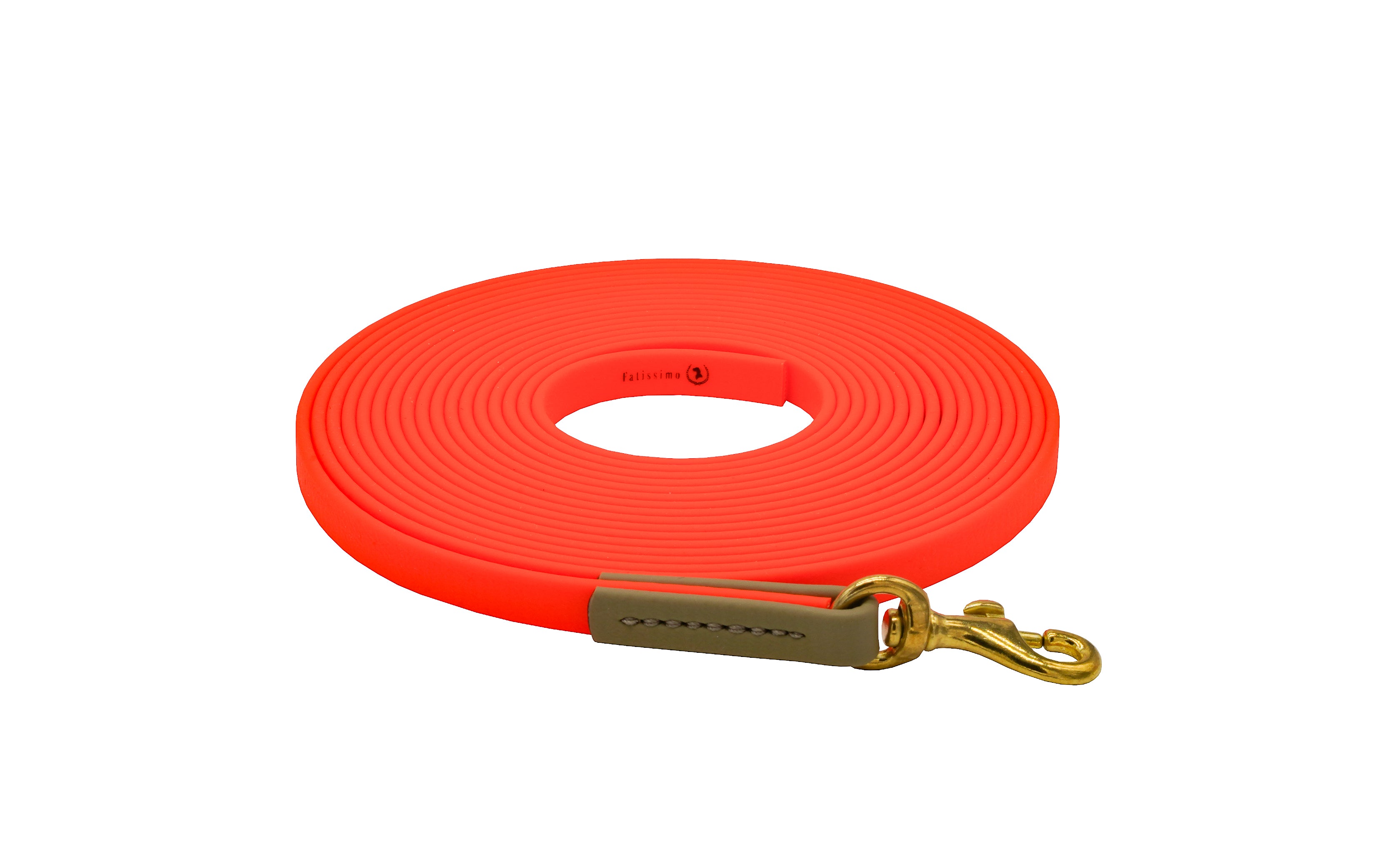 Biothane Schleppleine Maddison Neonorange/Beige-Grün