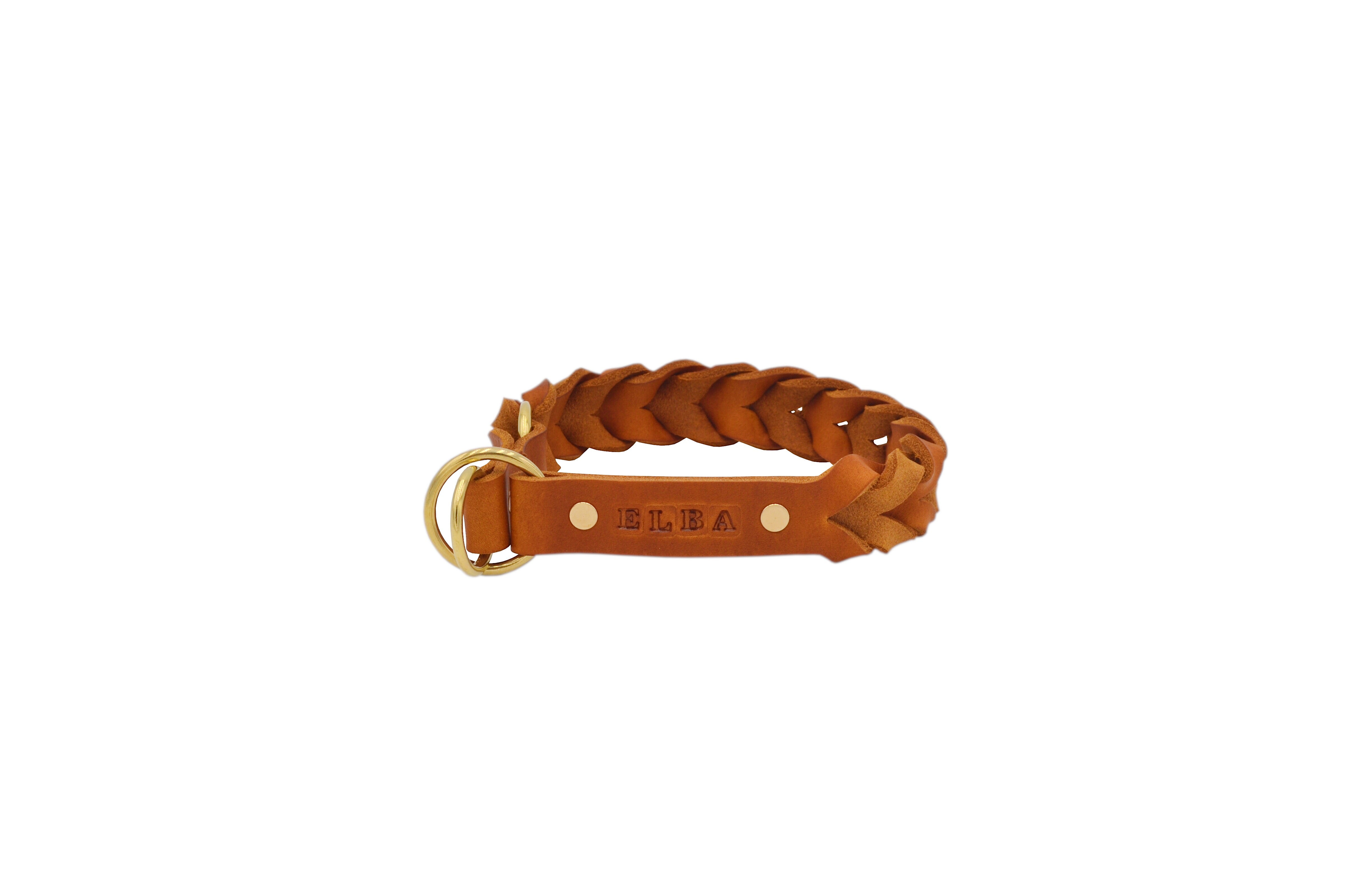 Fettleder-Zugstopphalsband geflochten individuell