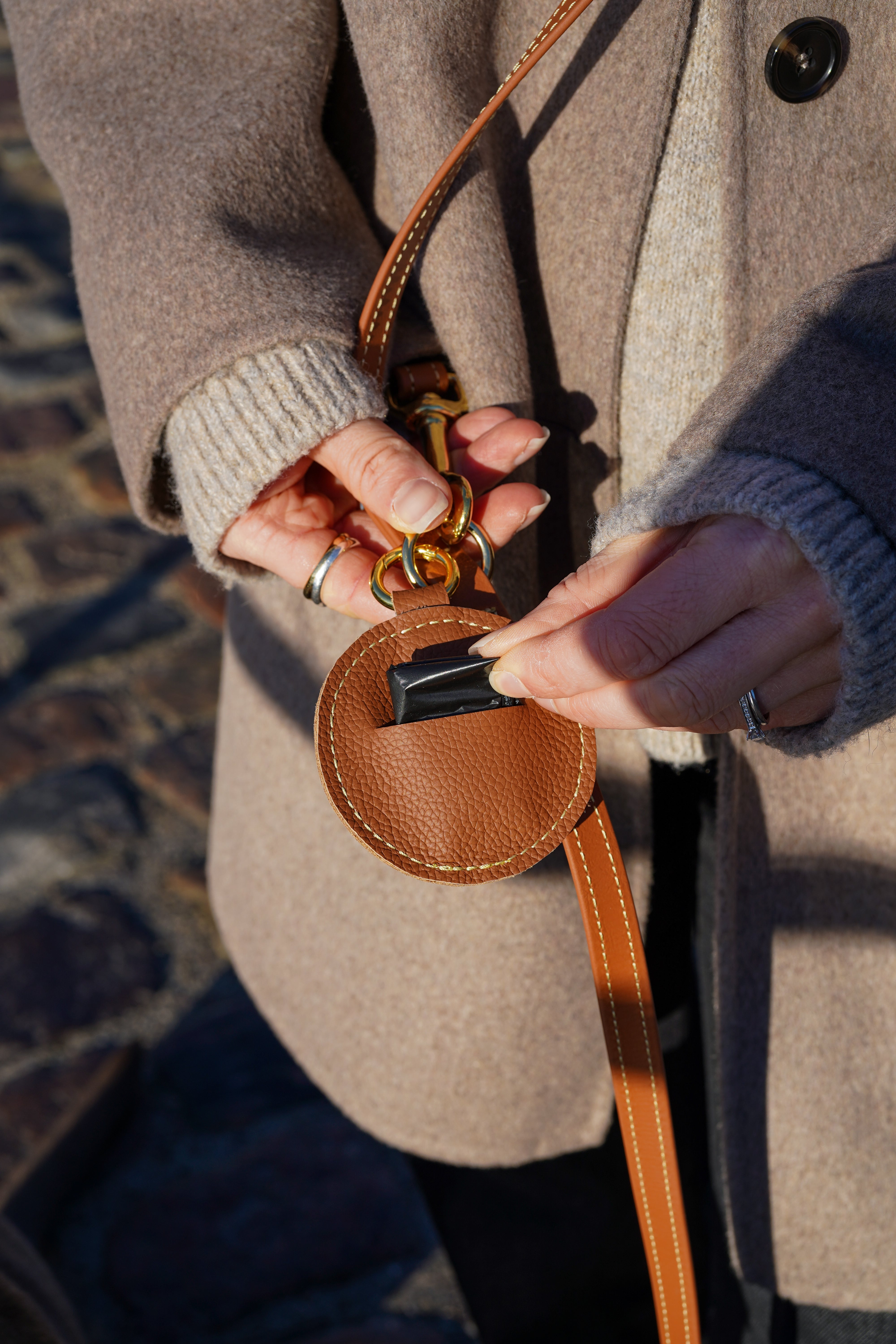 <transcy>Fat leather key ring small</transcy>