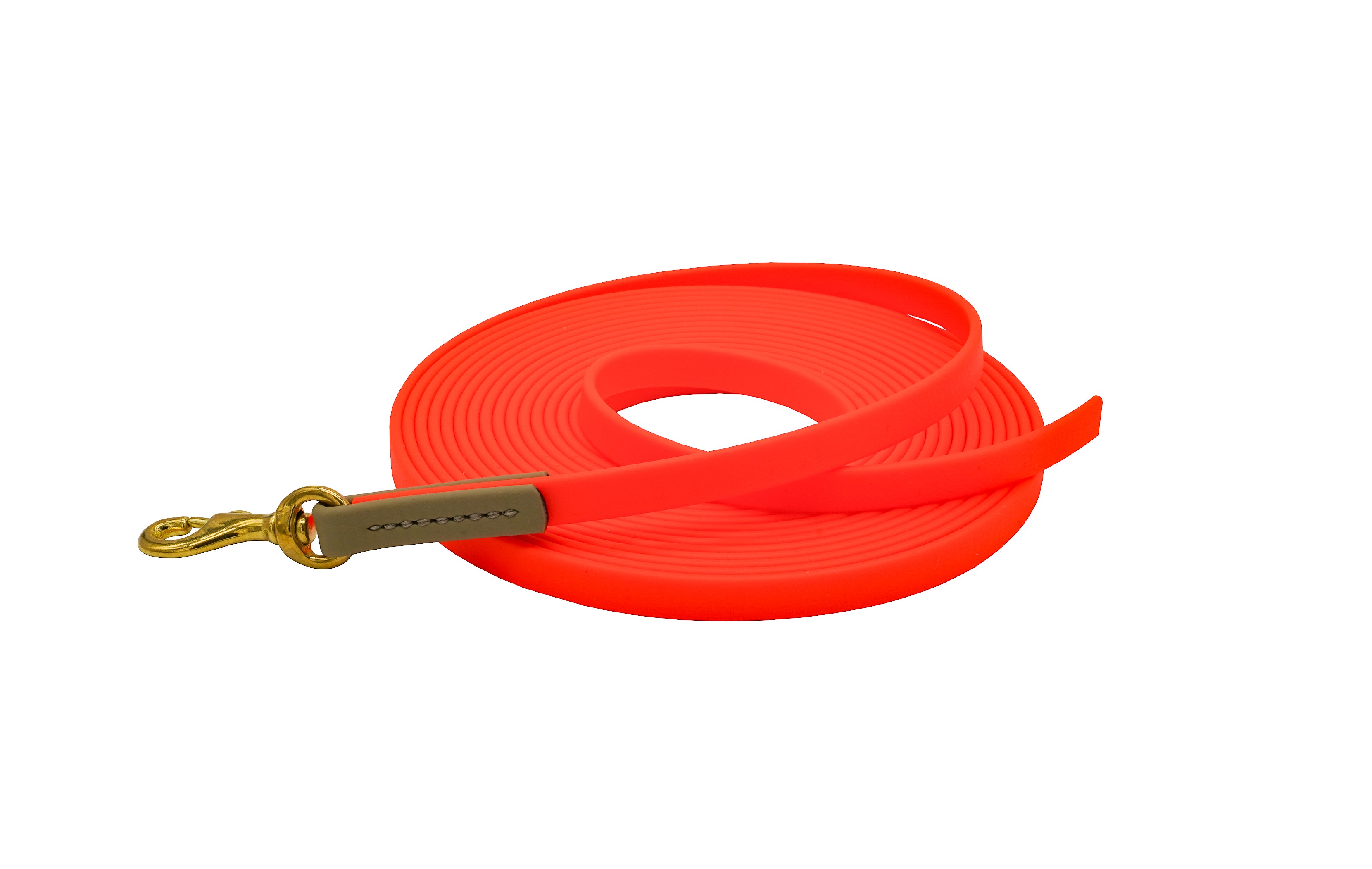 Biothane Schleppleine Maddison Neonorange/Beige-Grün