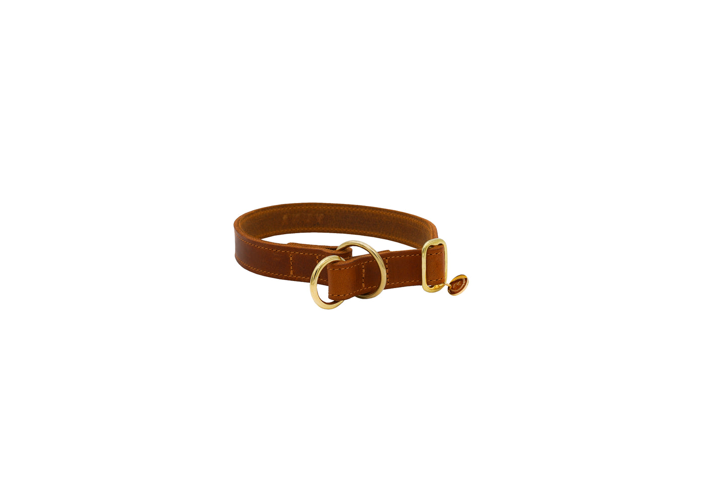 Classic greased leather pull stop collar 