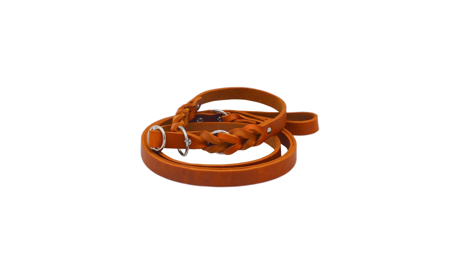 <transcy>Fat leather retriever leash</transcy>